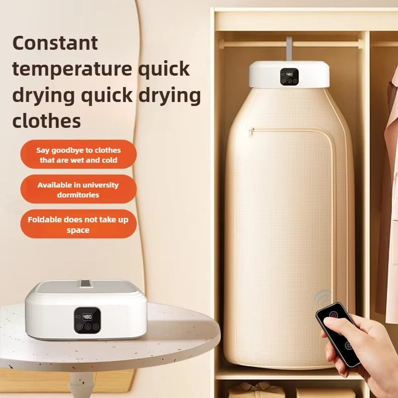 Compact Mini Portable Electric Dryer - Intelligent Timed Fast Drying Cabinet for Travel and Home Use