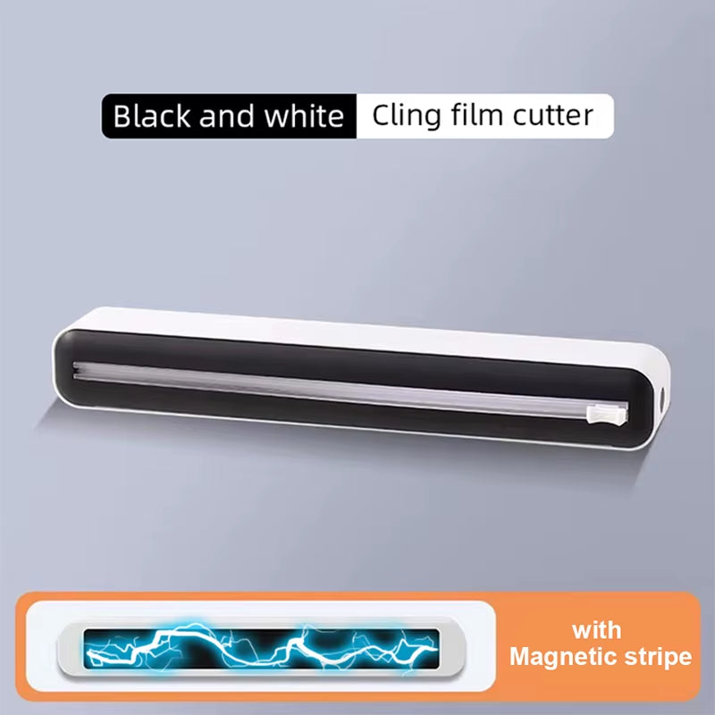 Effortless Kitchen Organization: Magnetic Food Film Dispenser with Built-in Cutter for Plastic Wrap and Aluminum Foil