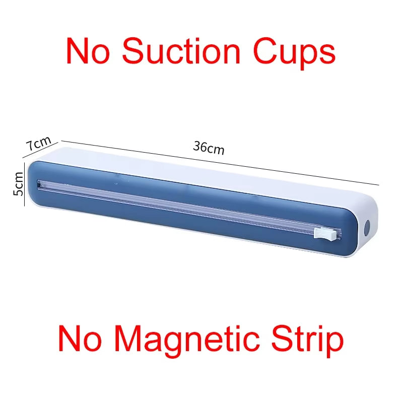 Effortless Kitchen Organization: Magnetic Food Film Dispenser with Built-in Cutter for Plastic Wrap and Aluminum Foil