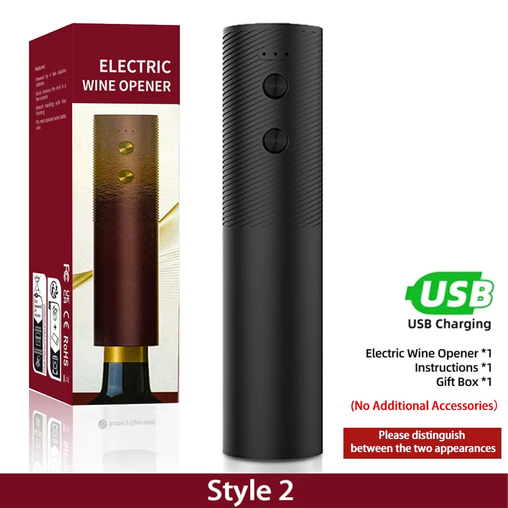 Effortless Elegance: Rechargeable Electric Wine Bottle Opener with Charging Base - Your Ultimate Corkscrew Companion for Unforgettable Moments