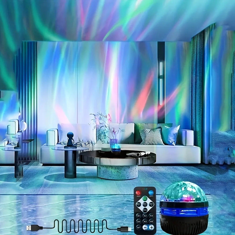 Experience the Wonders of the Universe with Our USB Galaxy Projector Aurora Night Light – 360° Rotating Colorful LED Nightlights with Remote Control for Ultimate Home Theater Ambiance