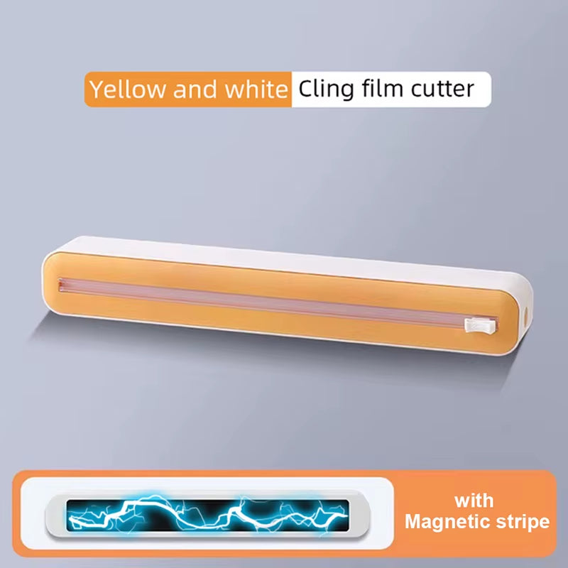 Effortless Kitchen Organization: Magnetic Food Film Dispenser with Built-in Cutter for Plastic Wrap and Aluminum Foil