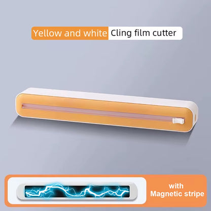Effortless Kitchen Organization: Magnetic Food Film Dispenser with Built-in Cutter for Plastic Wrap and Aluminum Foil