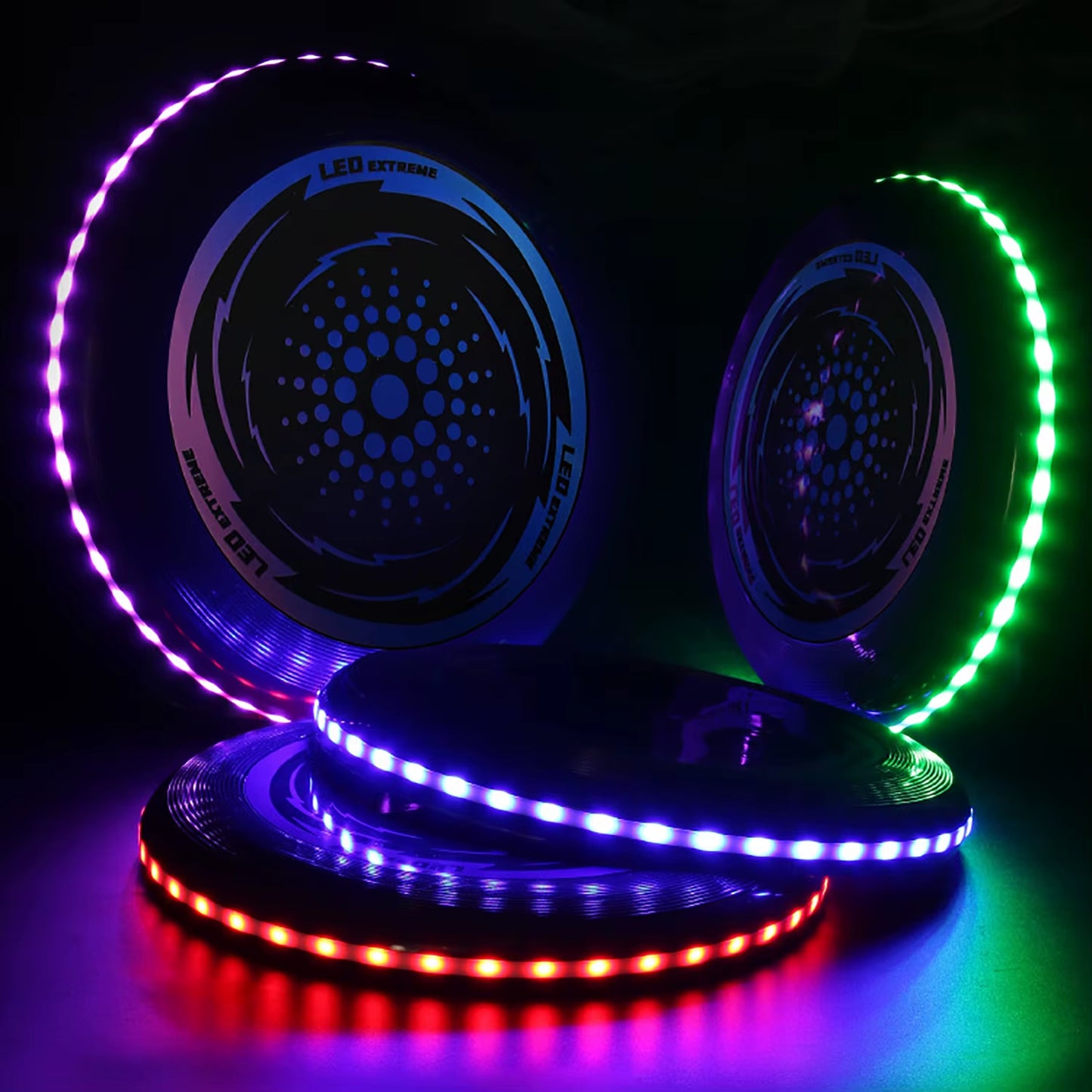 Illuminate Your Playtime with the 1PC LED Flying Disc - 49 LED Luminous Stress-Relief Toy for Outdoor Fun!