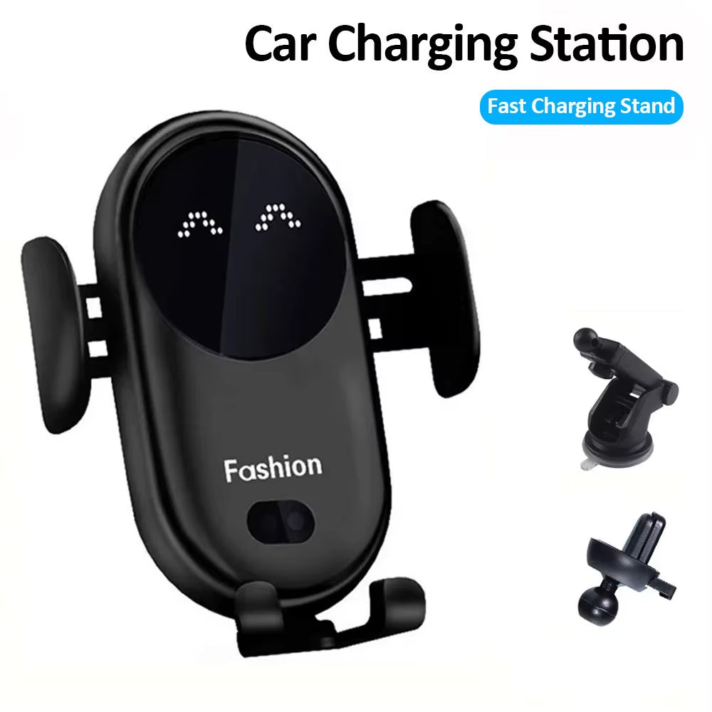 Revolutionary Infrared Induction Car Wireless Charger with Fast Charging for iPhone 16-12 Pro Max and Samsung Galaxy S25/S24 - Effortless One-Hand Operation and Adjustable Viewing