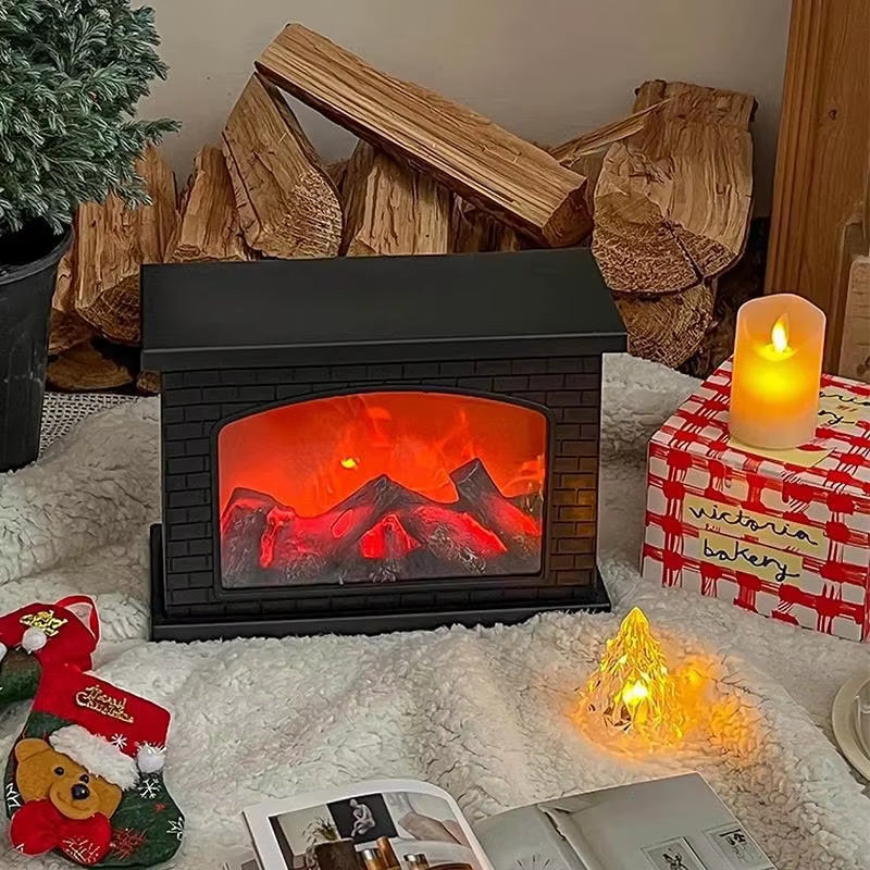 Transform Your Space with the Cozy Charcoal LED Fireplace Flame Light - Perfect USB & Battery Powered Table Lamp for Warm Holiday Vibes and Thoughtful Gifting