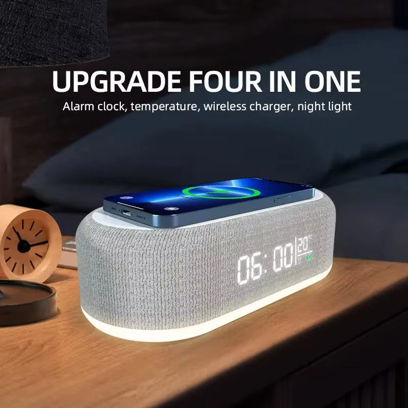 Transform Your Bedroom with the Alarm Clock Wireless Charging Pad – Stylish Lamp, Night Light, and Fast Charger for iPhone 17 to 13!