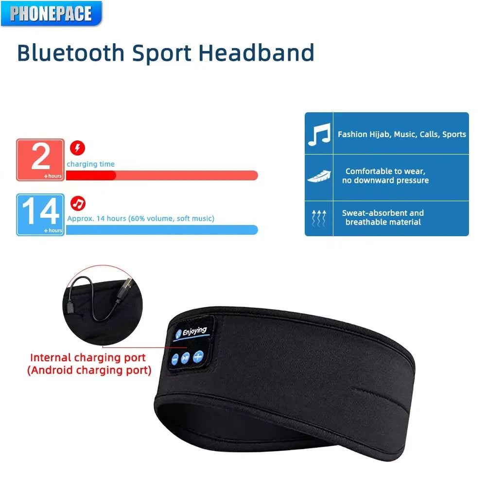 Experience Ultimate Comfort with Bluetooth Sports Sleeping Headband - Wireless Music Headset for Relaxation and Active Lifestyle