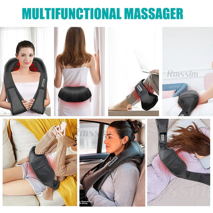 Revitalize Your Body with the Shiatsu Heated Neck and Shoulder Massager - U-Shape Deep Kneading Pillow for Ultimate Relaxation