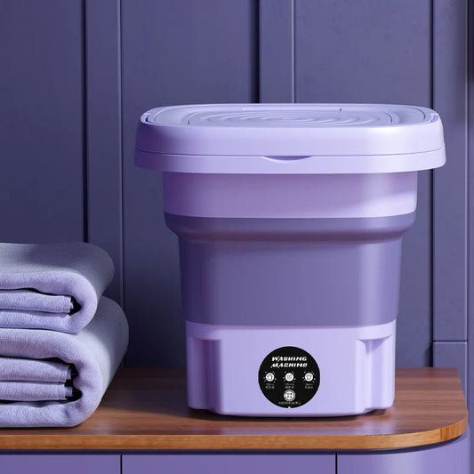 Compact 8L Foldable Washing Machine with Spin Dryer – Perfect for Socks, Underwear, and More!