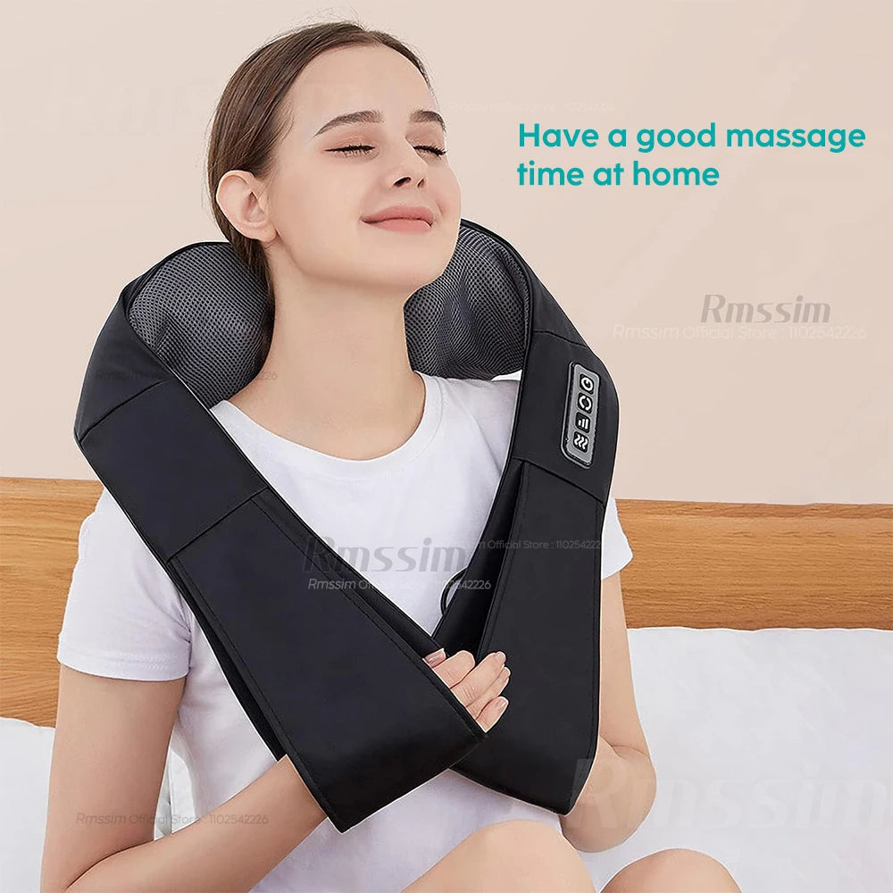 Revitalize Your Body with the Shiatsu Heated Neck and Shoulder Massager - U-Shape Deep Kneading Pillow for Ultimate Relaxation
