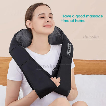 Revitalize Your Body with the Shiatsu Heated Neck and Shoulder Massager - U-Shape Deep Kneading Pillow for Ultimate Relaxation