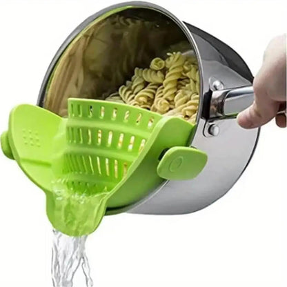 Versatile Adjustable Clip-On Strainer for Effortless Cooking - Perfect for Pots, Pans, and Bowls