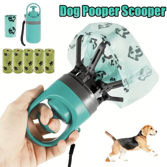 Effortless Outdoor Cleanup: Portable Dog Pooper Scooper with Built-In Waste Bag Dispenser for Quick and Hygienic Pet Waste Removal