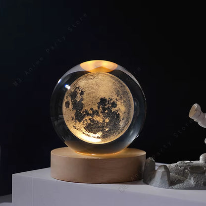 Enchanting 3D Crystal Ball Night Light - Glow with the Galaxy! Perfect for Kids' Rooms & Unique Gifts