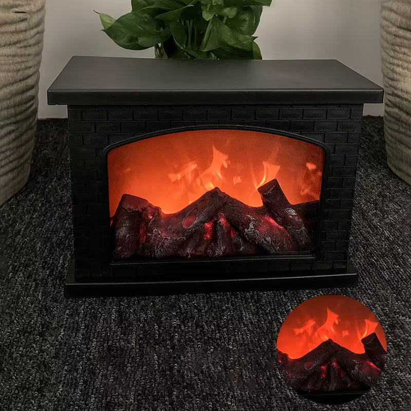 Transform Your Space with the Cozy Charcoal LED Fireplace Flame Light - Perfect USB & Battery Powered Table Lamp for Warm Holiday Vibes and Thoughtful Gifting