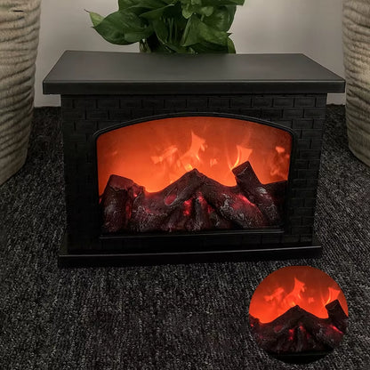 Transform Your Space with the Cozy Charcoal LED Fireplace Flame Light - Perfect USB & Battery Powered Table Lamp for Warm Holiday Vibes and Thoughtful Gifting