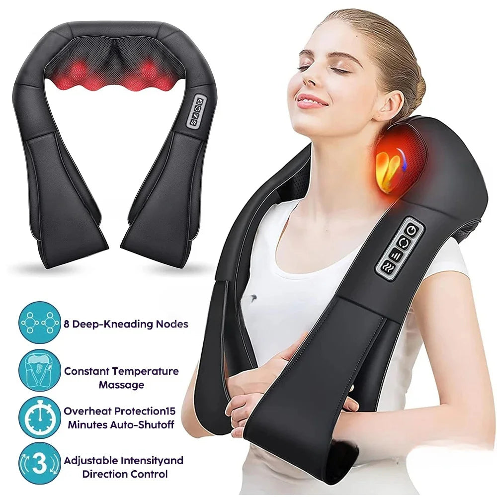 Revitalize Your Body with the Ultimate Shiatsu Neck and Shoulder Massager - Heated Deep Kneading Electric Pillow for Total Relaxation