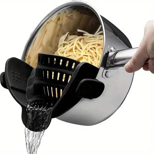 Versatile Adjustable Clip-On Strainer for Effortless Cooking - Perfect for Pots, Pans, and Bowls